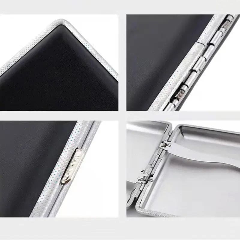 Slim Leather Cigarette Case, Double Open 20 Sticks Leather Cigarette Case, Metal Frame Black Faux Leather Cigarette Case, Men Cigarette Case Smoking Accessories, Creative Pocket Tobacco Holder, Pressure Proof Protective Cigarettes Case Slim Leather Cigarette Case, Double Open 20 Sticks Leather Cigarette Case, Metal Frame Black Faux Leather Cigarette Case, Men Cigarette Case Smoking Accessories, Creative Pocket Tobacco Holder, Pressure Proof Protective Cigarettes Case